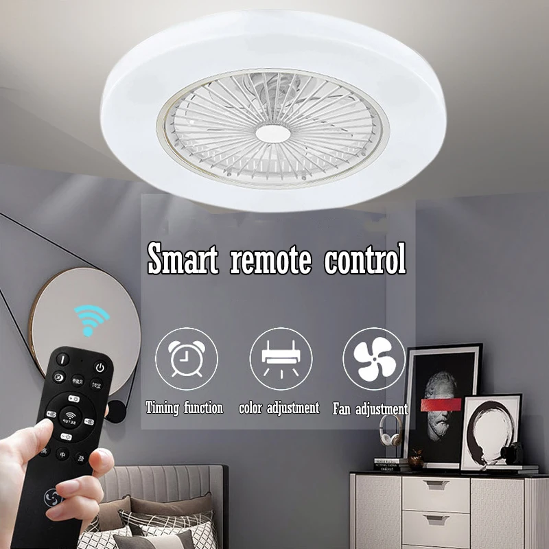 Silent Lights Fan Led Ceiling With Remote Control Dc Light 360 Degree ...