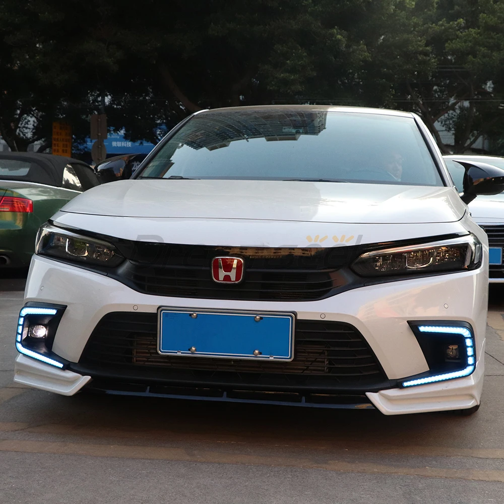 3 Color LED DRL Daytime Running Light For Honda Civic 2022 2023 Fog Lamp With Brake Dynamic Sequential Turn Signal Light