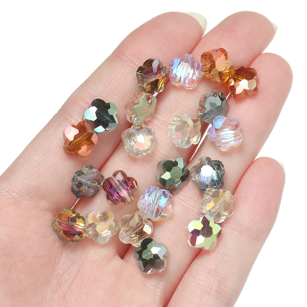 10 Stücke 4*8*8mm Kristall Facettierte Blume Perlen Spacer Lose Perlen für DIY Armband Halskette Schmuck machen Liefert Zubehör – Detail 8