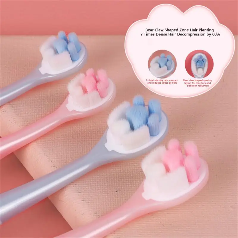 고양이 발톱 손잡이가 미끄러지기 쉬운 부드러운 강모 칫솔, 칫솔, 26.40g 1 개
