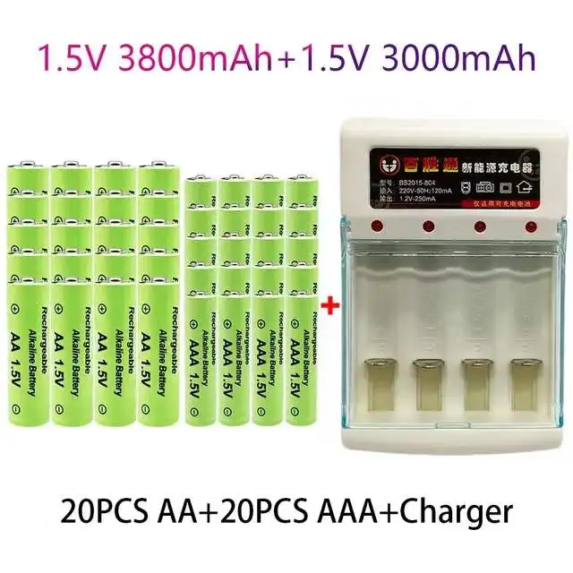 100% Оригинальная Аккумуляторная батарея 1,5 в AA3.8Ah + AAA3.0Ah Ni-MH 1,5 V батарея для часов, мышей, компьютеров, игрушек и т. д., бесплатная доставка
