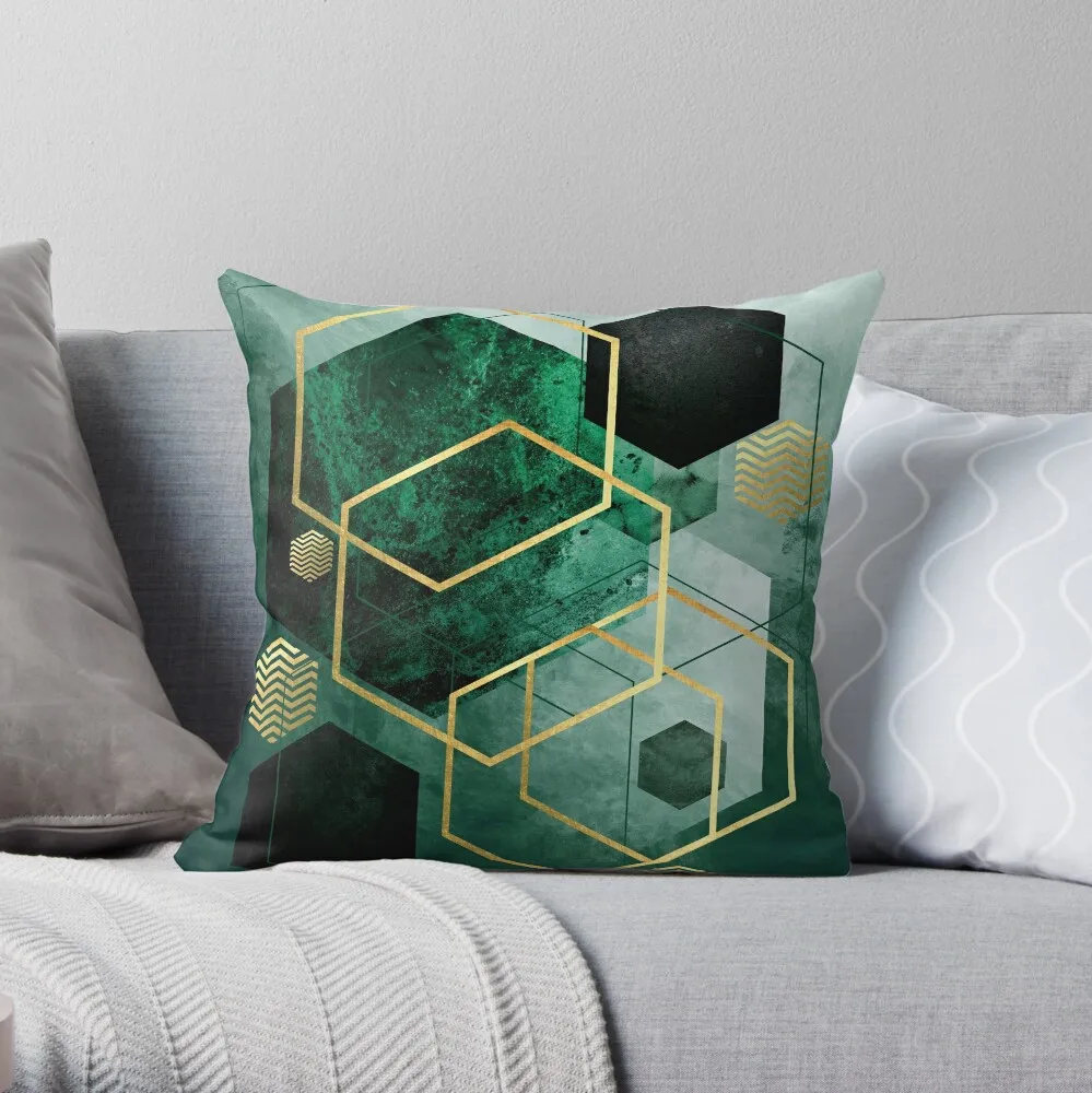 

Emerald Green Geo Throw Pillow Sofa Cover Sofa Cushion Pillow Case Christmas