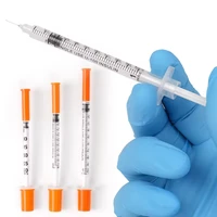 100 seringues à insuline stériles jetables orange 0,5/1 ml/cc 31/30G 8 mm 6 mm avec aiguille de 5/16" emballées individuellement pour l'alimentation des animaux de compagnie 3
