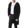 Men's Hooded Thick Cardigan Sweater Coat X-long Sweater 1