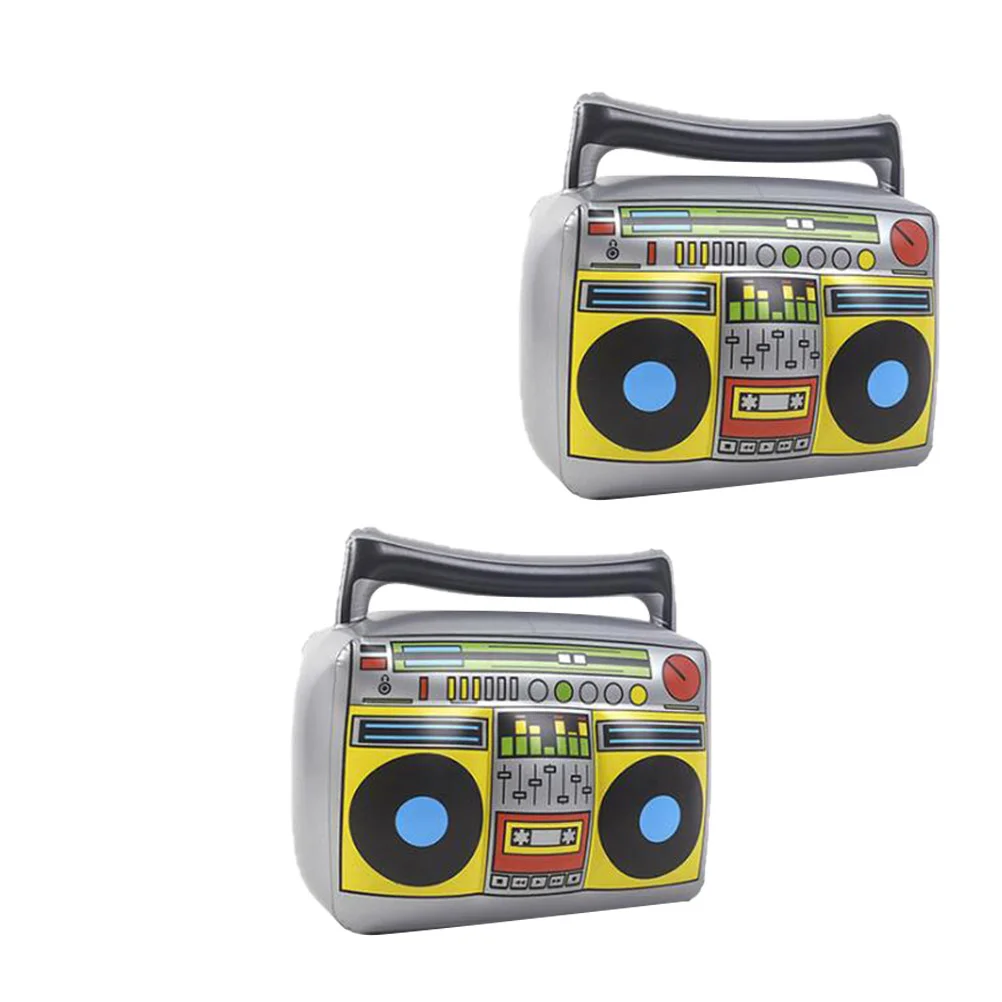 

Inflatable Radio Toys Simulation Radio Plaything Beach Party Toys Stage Props For Concert Theme 80s Party Decor Toys