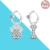 925 Silver Charm Double Hoop Earrings Fit Original Brand Charms Diy Fine Jewelry Women Gift For Fine Earring Making 23