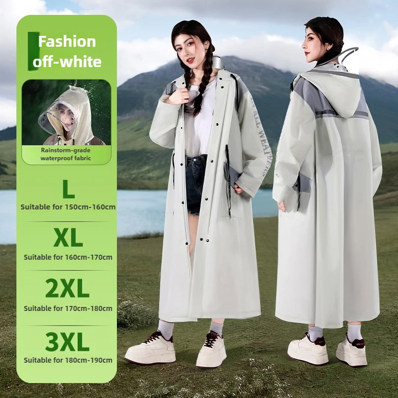 Women's Waist-Cinching Long Raincoat Poncho