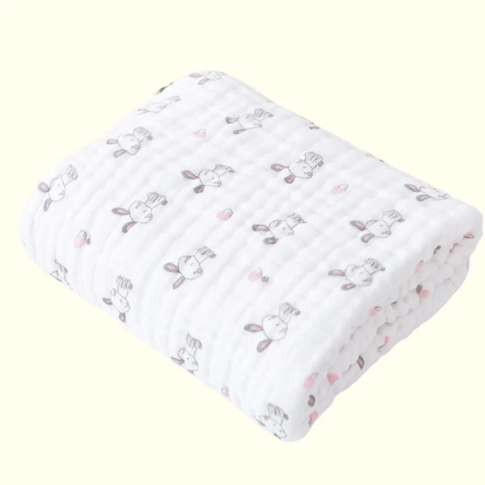 Baby Blanket 110*110CM Swaddle Bamboo Muslin Bed Sheet Kids Bedclothes Baby Bath Towel Cotton