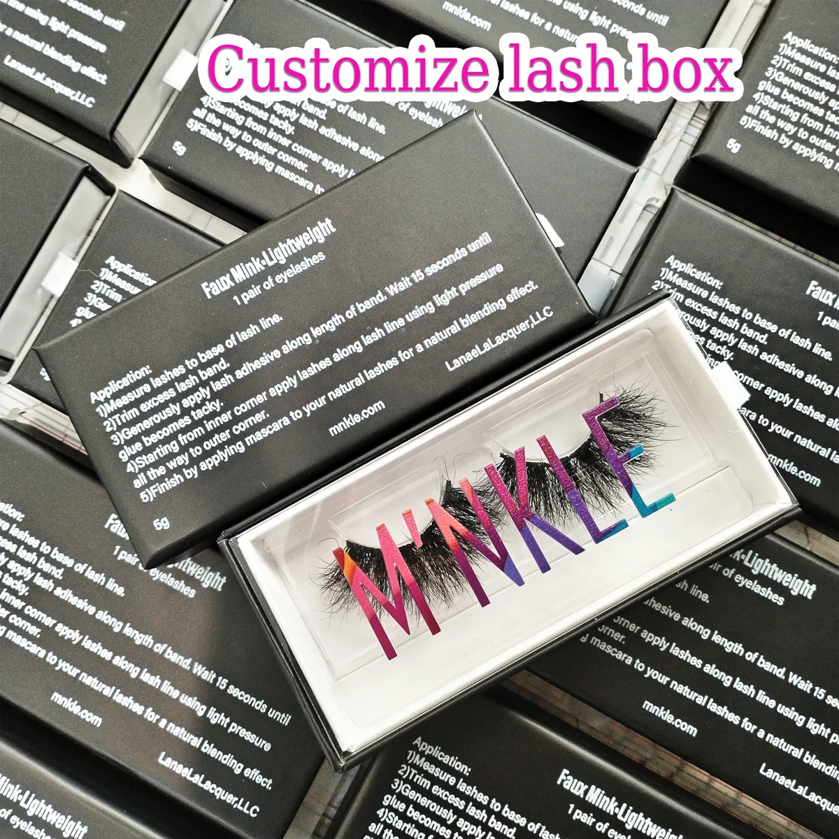 Wholesale Eyelashes Box Package Chololate Boxes  Packaging Print Logo Faux Cils Mink Eyelashes Magnetic Drawer Case Bulk Vendors 5