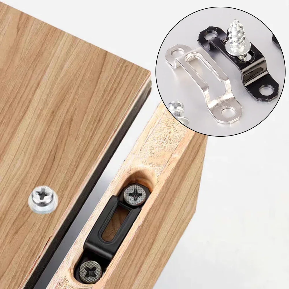 2 in1 Invisible Connector Woodworking Cabinet Cupboard Stainless Steel Hinges Assembly Furniture Bracket Recessed Screw Fastener