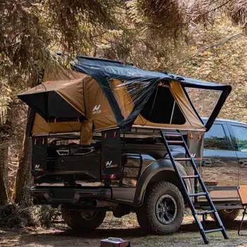 Naturnest Rooftop Tent Hard Shell 2024 Upgraded Model, Nature Nest Roof Top Tent Camping with Top Roof Rack, Aluminum Hardshell 1