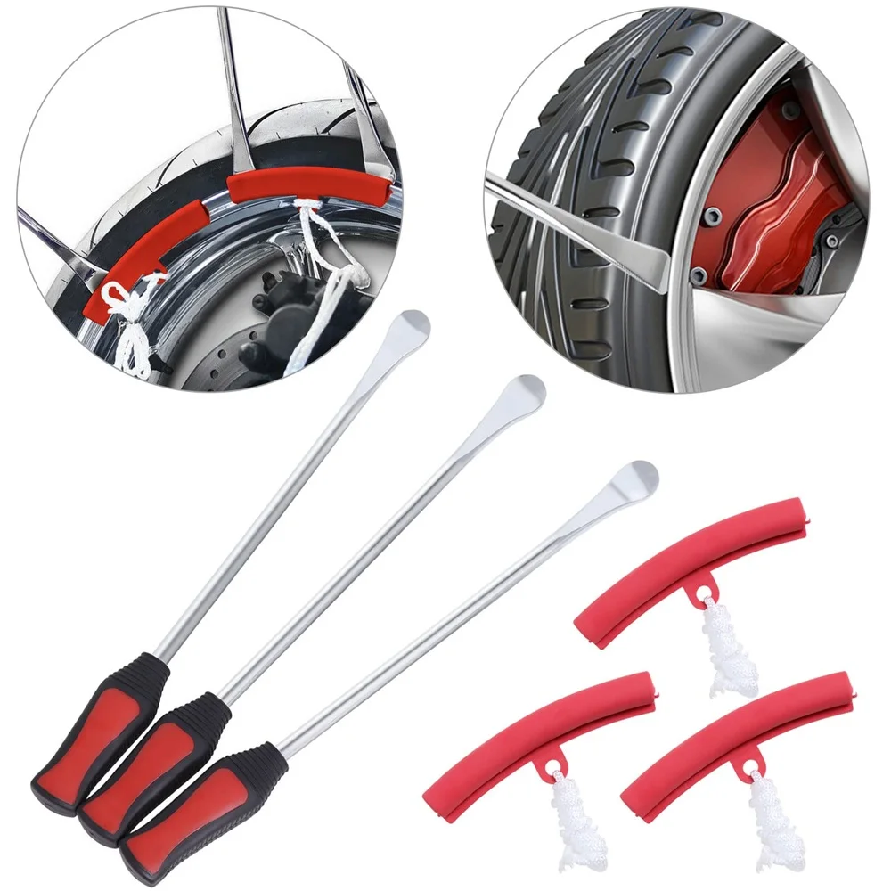 

Steel Tire Spoons Tool Set Repair Tool Tire Spoons Rim Protector Valve Tool for Motorcycle Tire Changer Dirt Bike Tire Levers