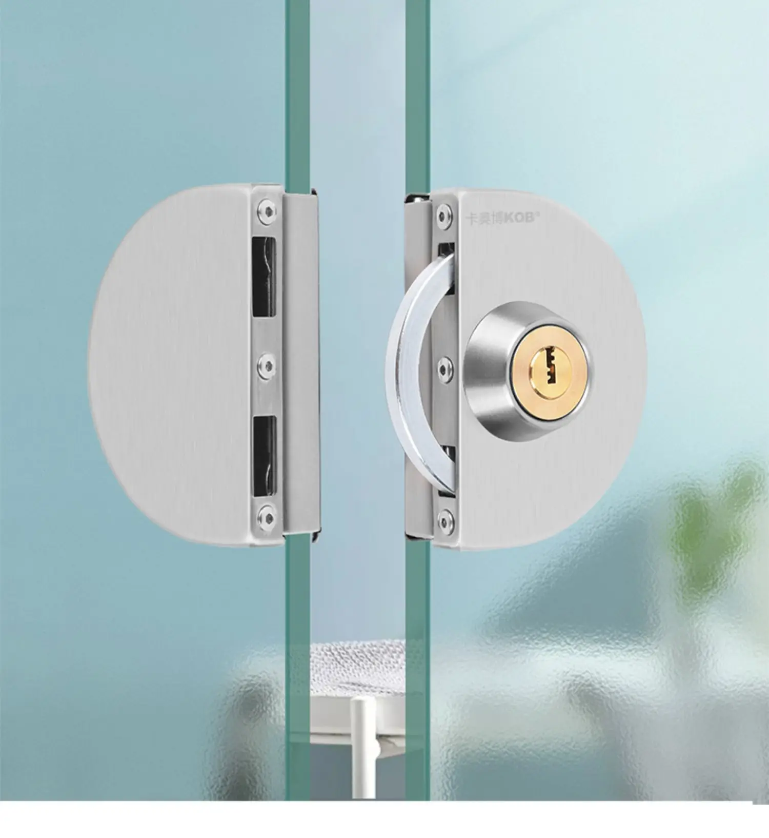No-Drill 304 Stainless Steel Glass Door Lock Single/Double Door for Tempered Sli