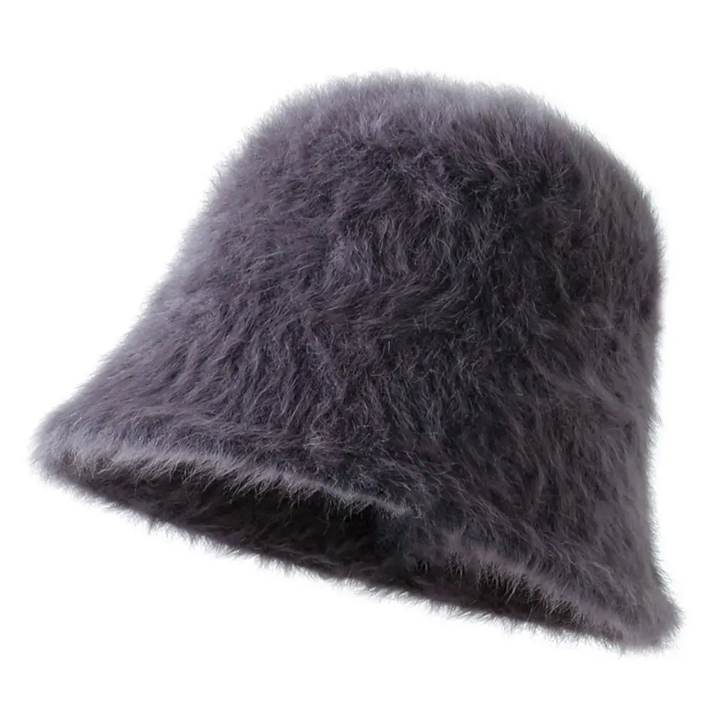 Outdoor Plüsch Plüsch Eimer Hut Warme Weiche Panama Hut Pelzigen Winter Becken Sonne Kappe für Frauen Fischer Kappe – Detail 21