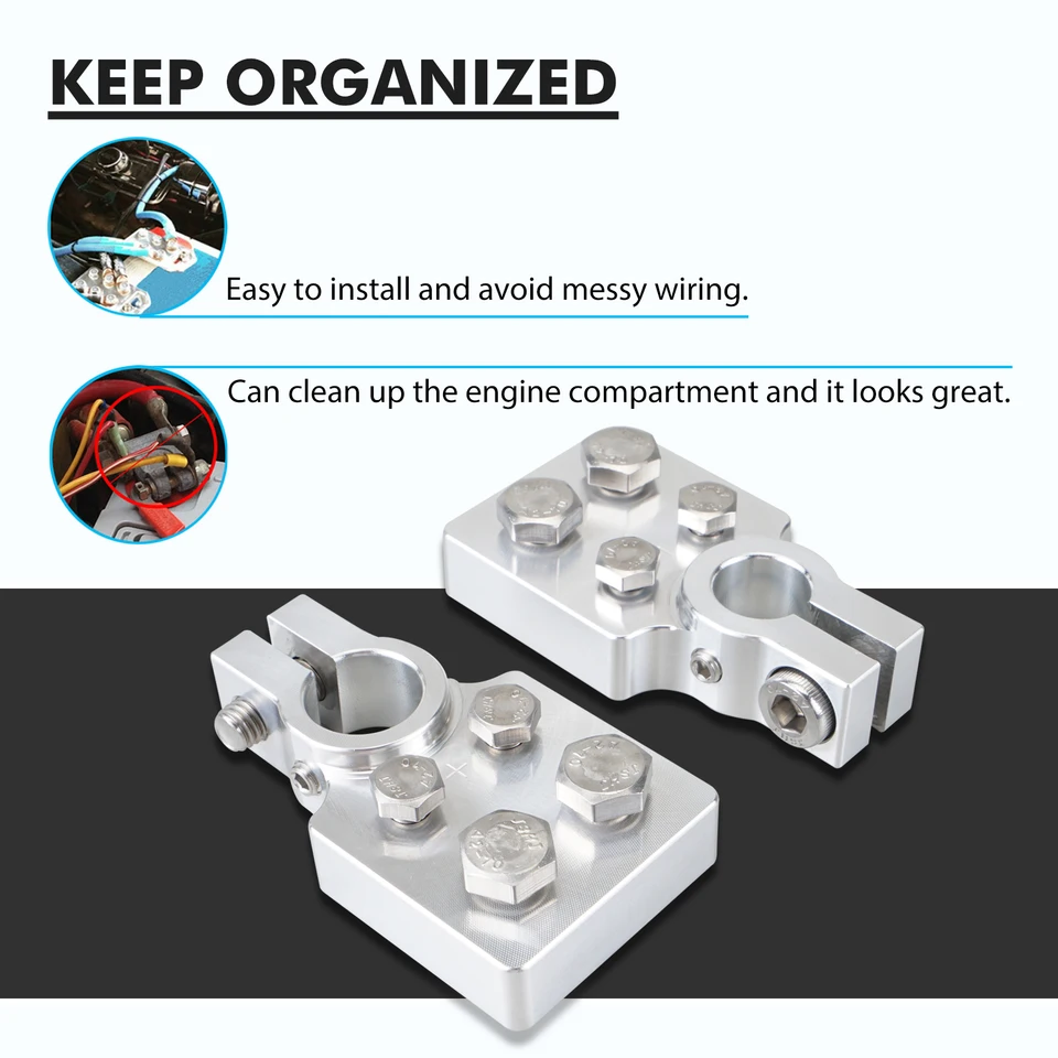 Set Di Terminali Modificati A Batteria Piatta A 4 Punti Per Batterie Standard SAE Post Style Per Alette Da 4/0 AWG E Down Per Northstar AGM35 - Foto 7
