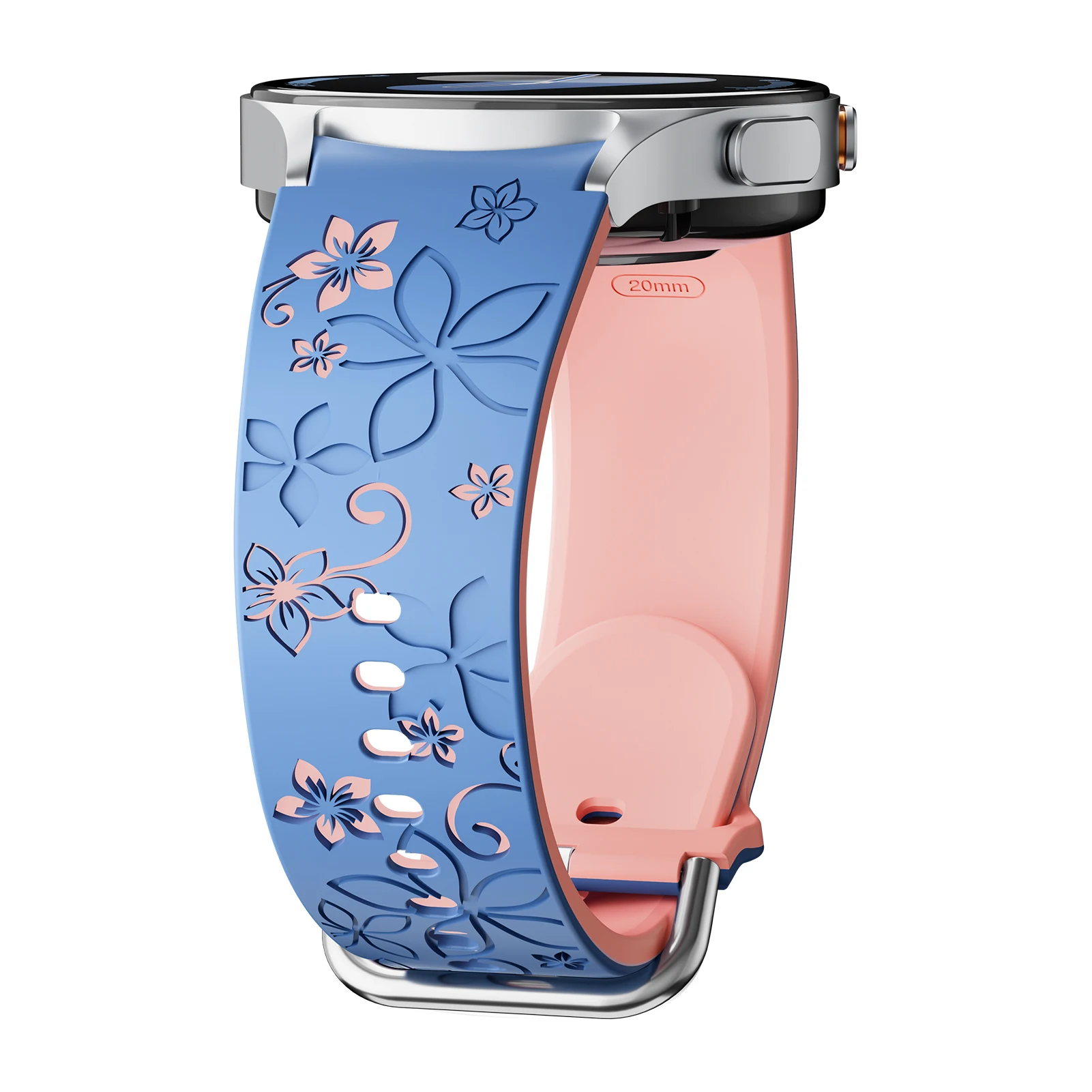 Engraved Silicone No-Gap Sport Bracelet Strap, Various Sizes