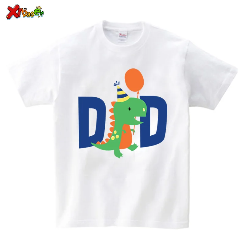 Dinosaur T Shirt Family Gift Birthday Shirt Cartoon Dinosaur Party Custom Name TShirt Girls Children Clothes Daddy Mommy Outfits 6