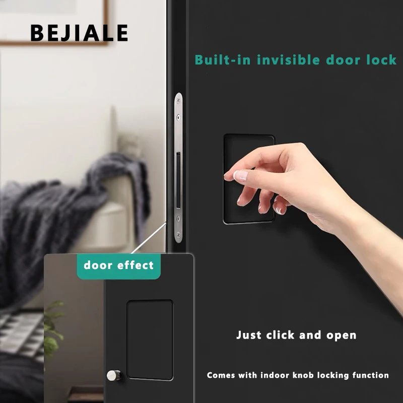 InvisibleDoorLockDoorHandleDoublesidedHandlelessIndoorWooden