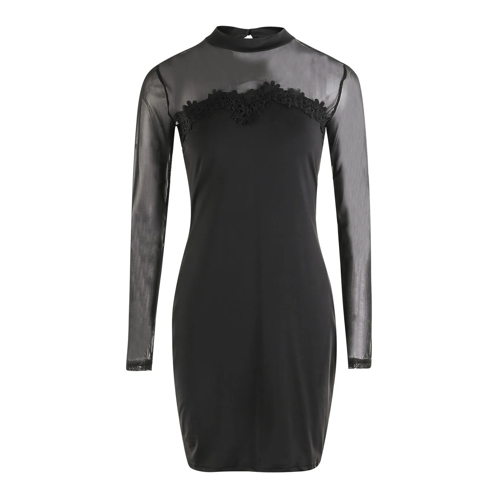 

Women s Sexy Long Sleeve Mesh See Through Bodycon Party Club Mini Dress Clubwear Elegant Dresses Evening Night Dress