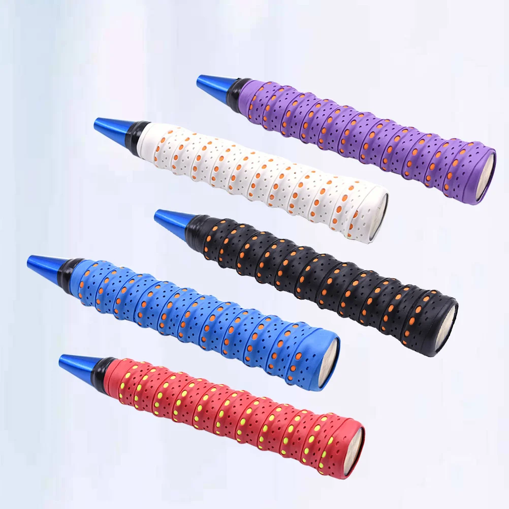 

5 Rolls Racket Grip Winding Tapes Sweat Absorbing Bands Fishing Rod Handle Tapes Anti-slip Handle Grip Winding Belts