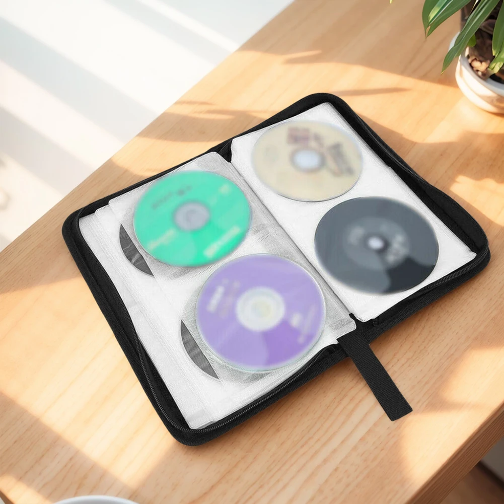 80 Disc CD Storage Bag CD/DVD Disc Carry Case Handbag With Zipper Double-side Album Storage Holder Home Car CD DVD Organizer Box cd dvd storage bag cd dvd storage case