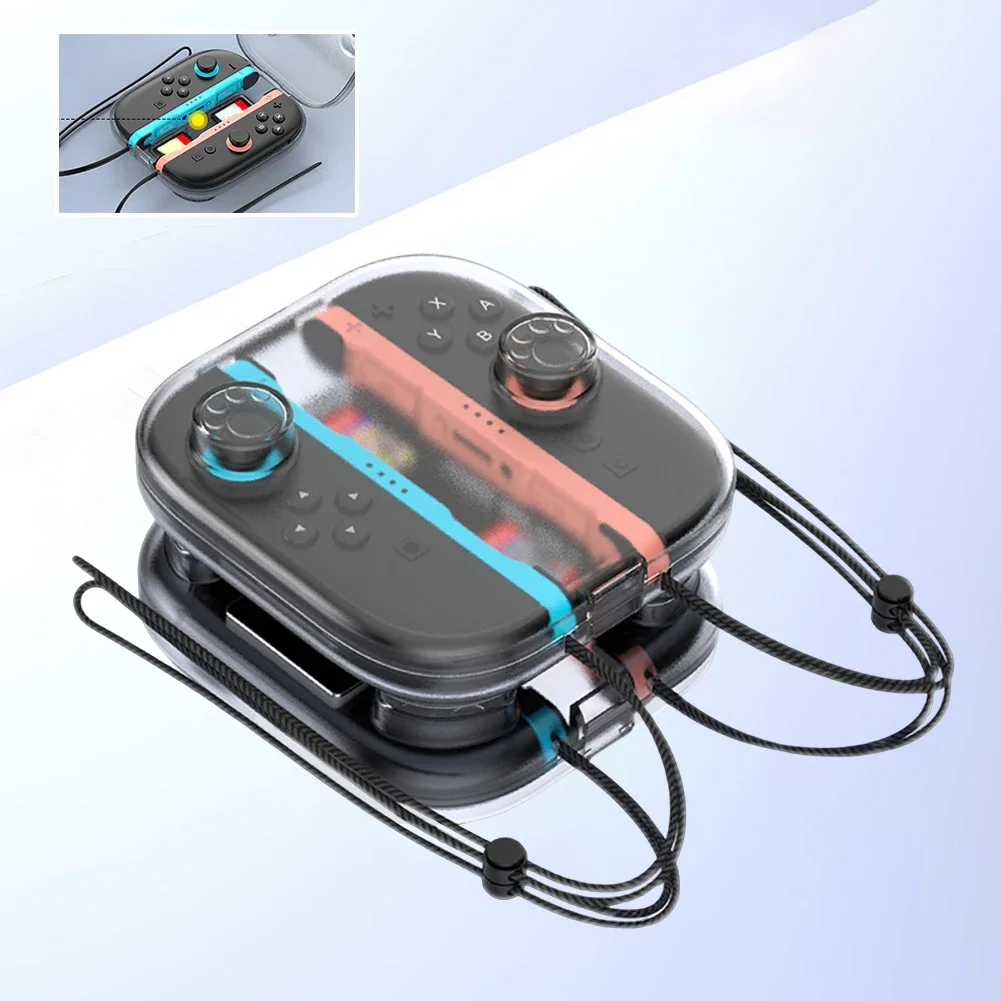 Transparent Storage Shell for Nintendo Switch 2 Anti-drop Console Handle Clear Storage Box with Game Card Slots for Switch 2