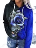 Rose Floral 3d Print Hoodie Women Fashion Oversized Hoodies Women Sweats Flower Coat Sweatshirt With Pocket Pullovers Sudaderas 5