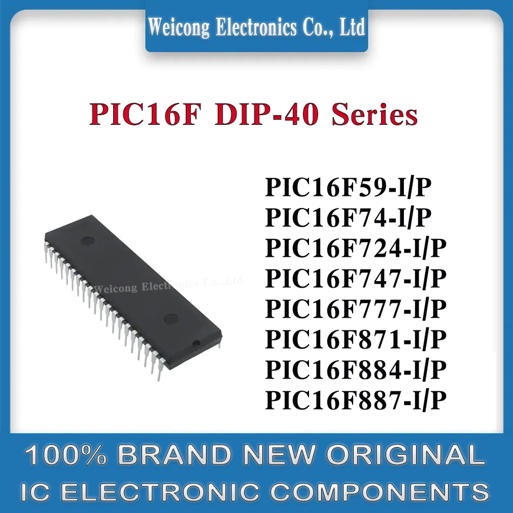 

PIC16F59-I/P PIC16F59 PIC16F74 PIC16F724 PIC16F747 PIC16F777 PIC16F871 PIC16F884 PIC16F887 PIC16F PIC16 PIC IC MCU Chip DIP-40
