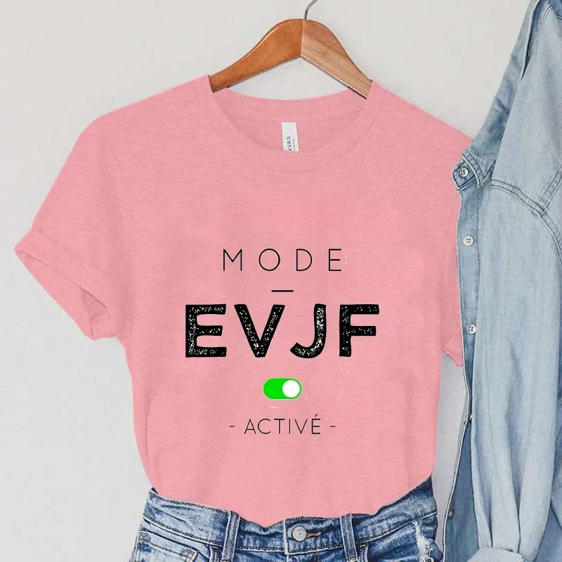 여성용 오버사이즈 티셔츠 팀 신부, 여름 총각 파티 티셔츠, EVJF 모드 활성화 의류 상의, 여성 패션