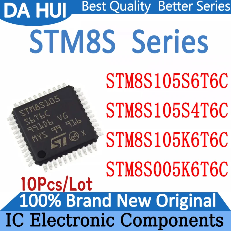 

10Pcs/Lot STM8S105S6T6C STM8S105S4T6C STM8S105K6T6C STM8S005K6T6C STM8S105S6 STM8S105S4 STM8S105K6 STM8S005K6 IC MCU Chip LQFP