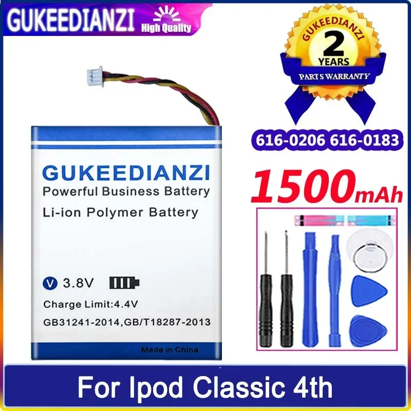 Gukeedianzi Batteria 616-0206 616-0183 1500Mah Per Apple Ipod Classic 4Th Gen/Photo U2 A1059 20 40Gb Batteria
