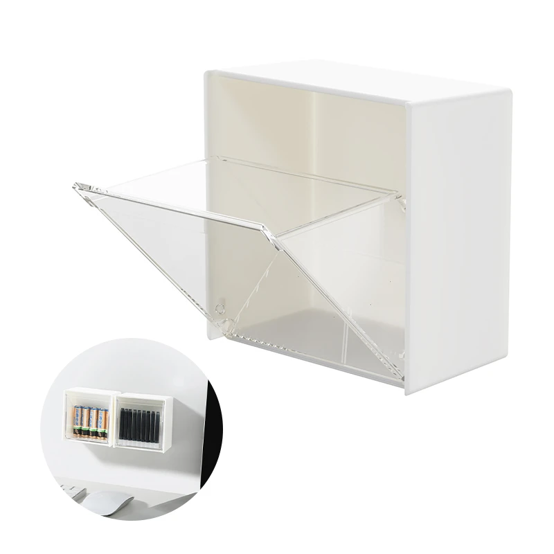 Bathroom Organizer Wall mounted Cotton Pad Holder Makeup Organizer Box