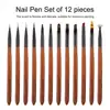 Anti-break Stripe Dotting Nail Art Brush DIY Sandalwood Pen Holder Nail Sweeping Drawing Pulling Line Pen Nail Salon Supply 3