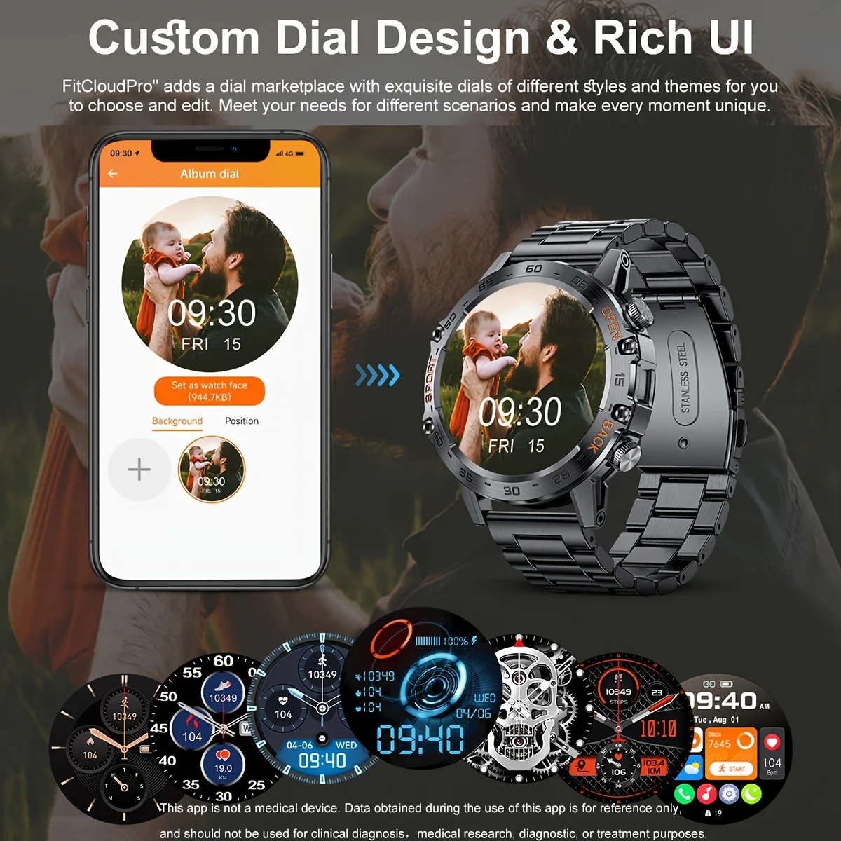 Smart Watch Abelanja Steel 1.39 Bluetooth Call Men Sports Fitness Tracker IP67 Waterproof for Android IOS K52