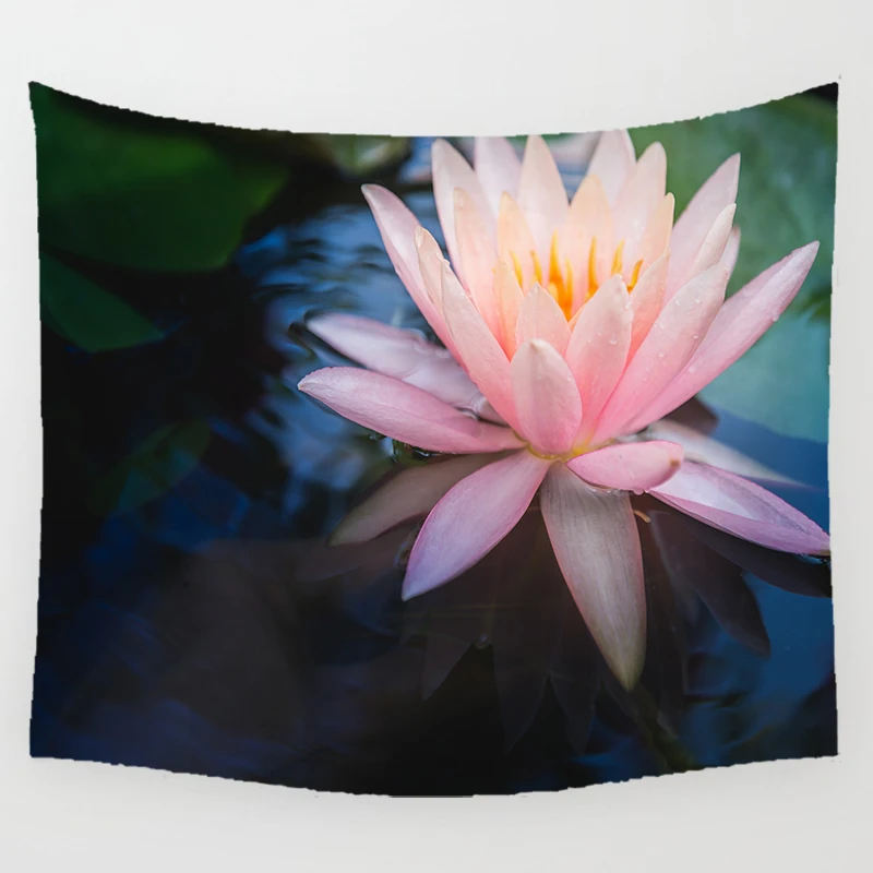 Lotus Flower Tapestry, Abstract Watercolor Floral Tapestry, Living Room Bedroom Wall Hanging artist life for Home Decoration