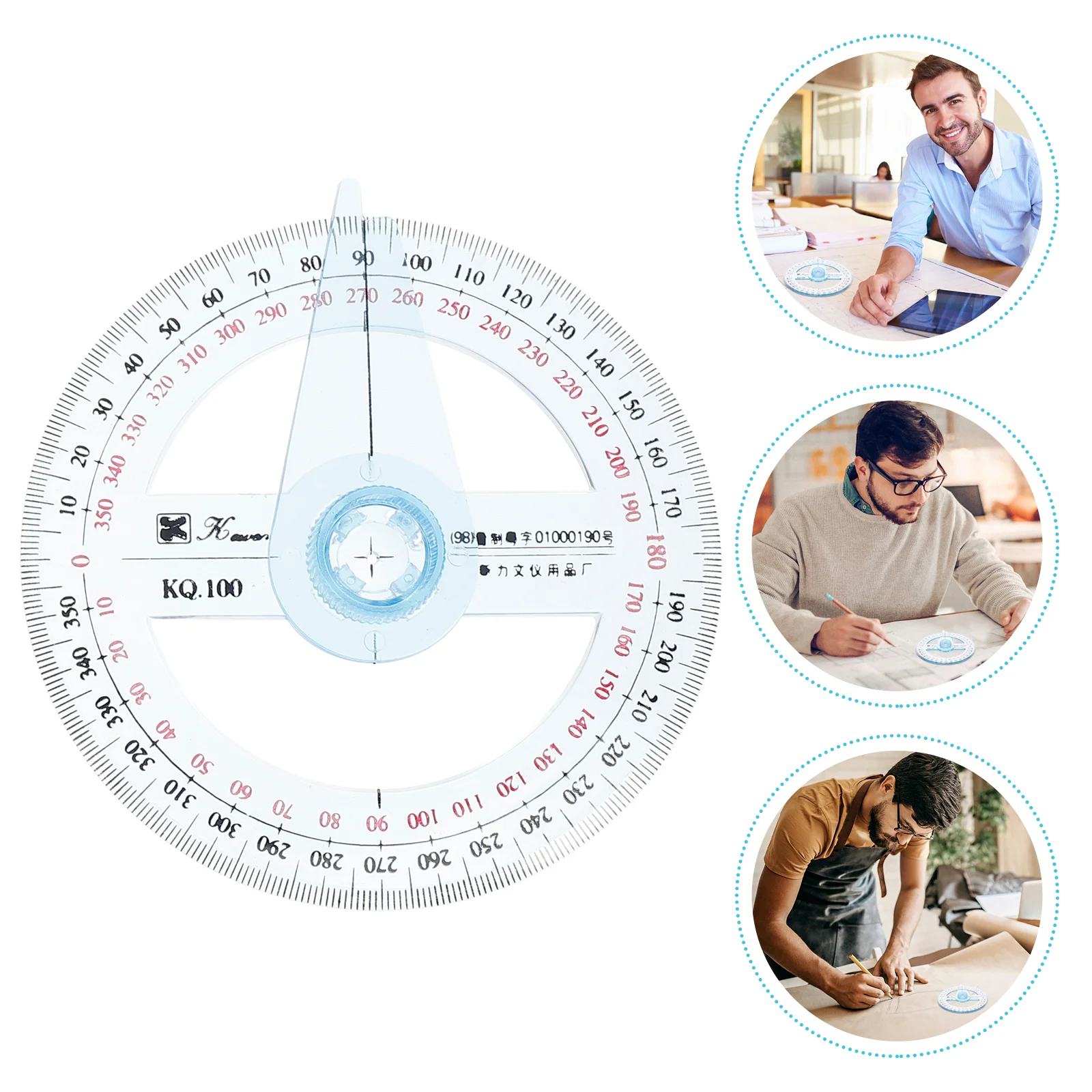 

2 Pcs 360 Degree Protractor Circle Goniasmometer Rotary Tool Set Rotating Protractors Child