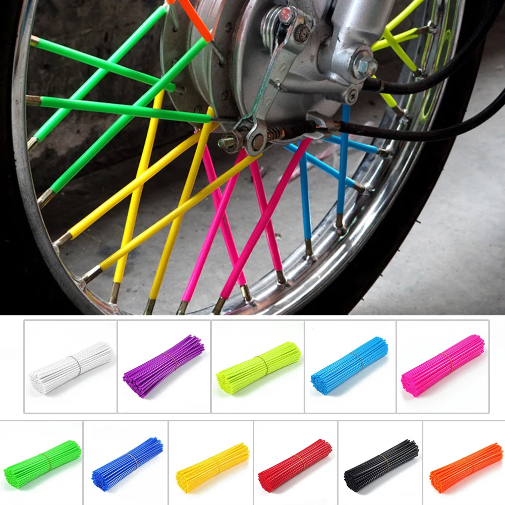 

72pcs MTB Road Bike Wheel Rim Spoke Shrouds Skins Covers Mountain Bike Cycle Wire Wheel Colored Spoke Sleeves Bicycle Accessorie