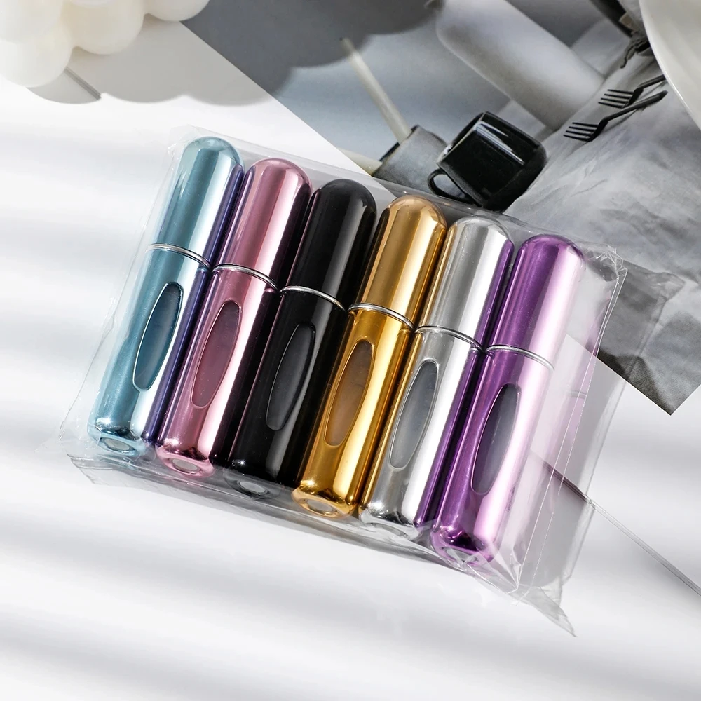 Portable Spray Bottles Travel Size 5ml Self-priming Bottom Fill Perfume Bottle Set 6