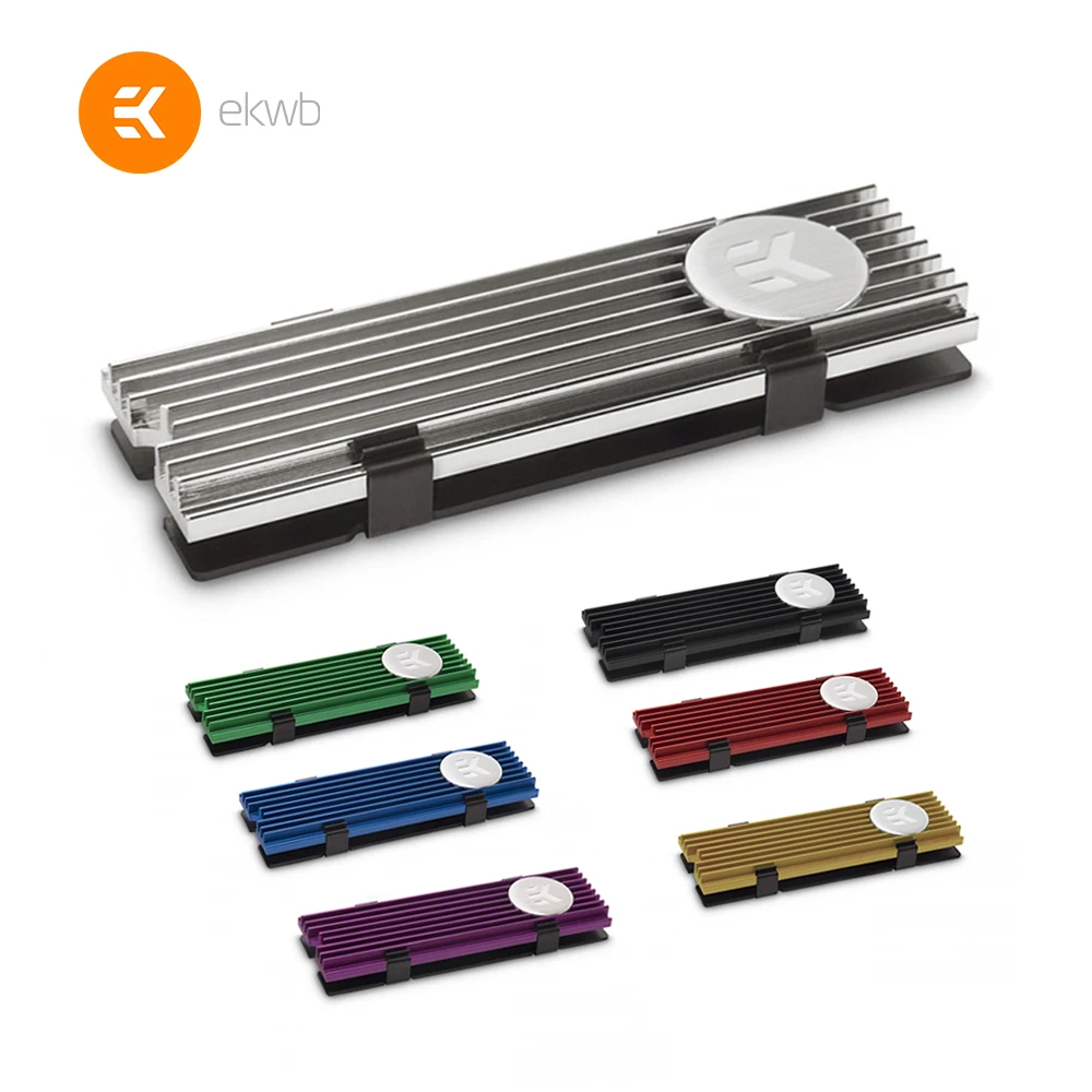 

EK-M.2 NVMe Heatsink - Black/Nickel/Red/Gold/Green/Blue/Purple Multi-color solid state drive heat sink water block