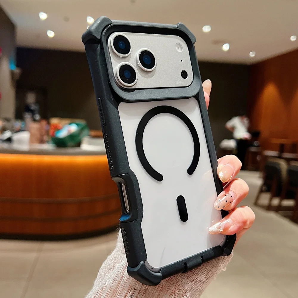 Magnetic Luxury Shockproof Transparent Case with Magsafe Compatibility