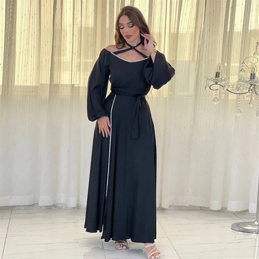 

Morocco Kaftan Women Muslim Satin Long Maxi Evening Party Dress Dubai Turkey Abaya Eid Ramadan Jalabiya Caftan Robe Vestidos New