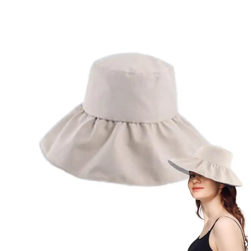 

Солнцезащитные козырьки для пляжа, складная шляпа с защитой от УФ-лучей, с широкими полями, дышащая, для прогулок на море, в бассейне, на лето