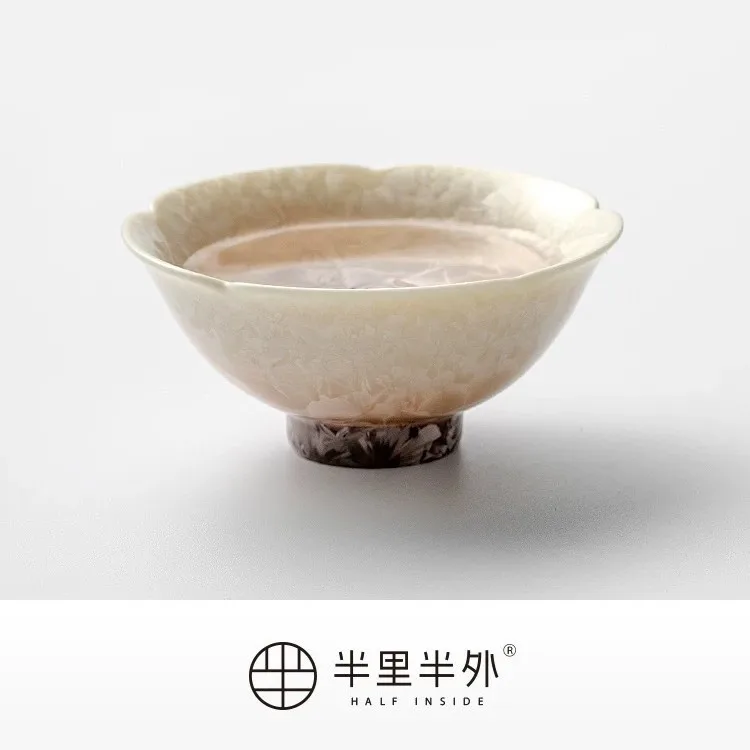 홈 그라데이션 가마변화 결정꽃 세라믹 삼색 뚜껑 그릇 찻잔 가정용 쿵푸 차 세트 선물 여행 세트
