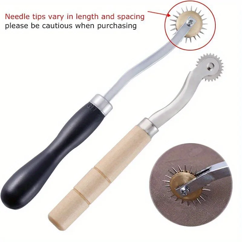 1pc Stainless Steel Paper Leather Gear Teeth Scribing Wheel For Overstitch Marking Spacing In Leather Craft And Sewing