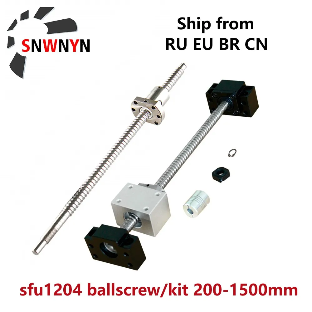 12mm Ballscrew/SFU1204 Ball Screw Kit 2001500mm With Ballnut + BFBK10