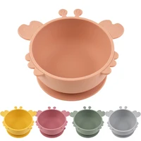 Children Dining Plate Cartoon Crab Suction Cup Anti Slip Food Grade Silicone Baby Self Feeding Training Complementary Food Bowl 1