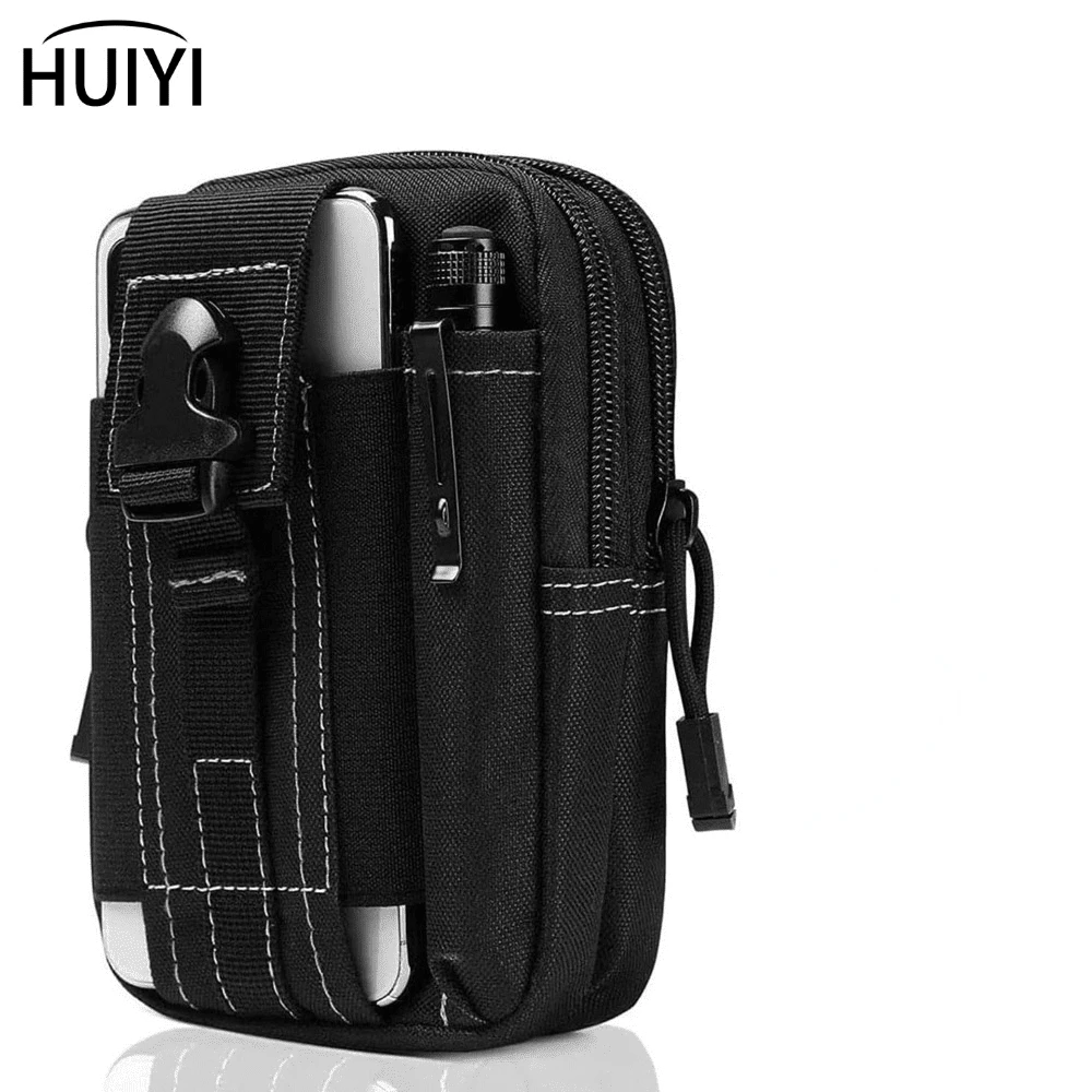 

Tactical Waist Bags, Universal Outdoor Running Waist Bags, Molle EDC Pouch Utility Gadget Waist Bag with Hook&Cell Phone Holster