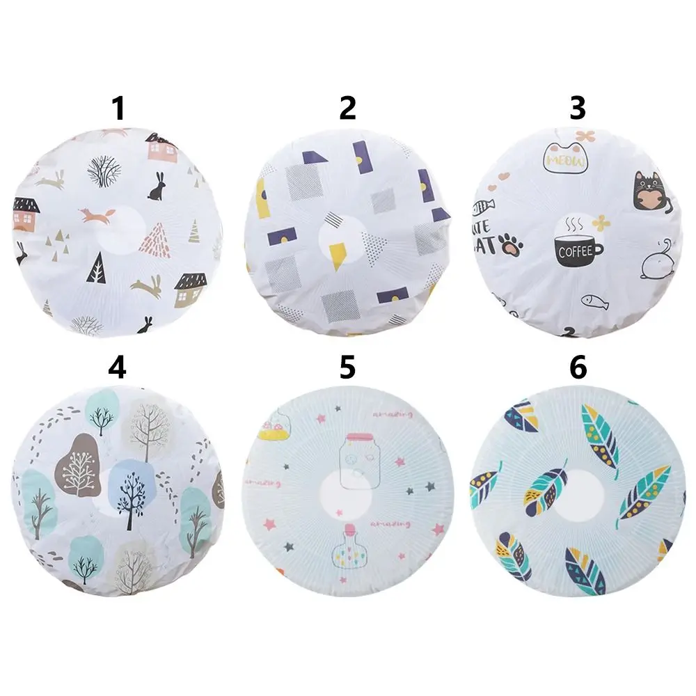 Reusable Fan Dust Protective Cover Round Head Waterproof Electric Fan Cover Washable Cartoon Pattern Printing