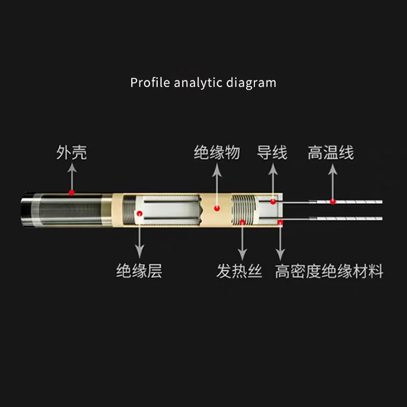 5pcs 220V 10mm Dia. Electric Cartridge Heater 10x60 10x80 10x100 10x120 10x150 10x200mm Stainless Steel Tubular Heating Element
