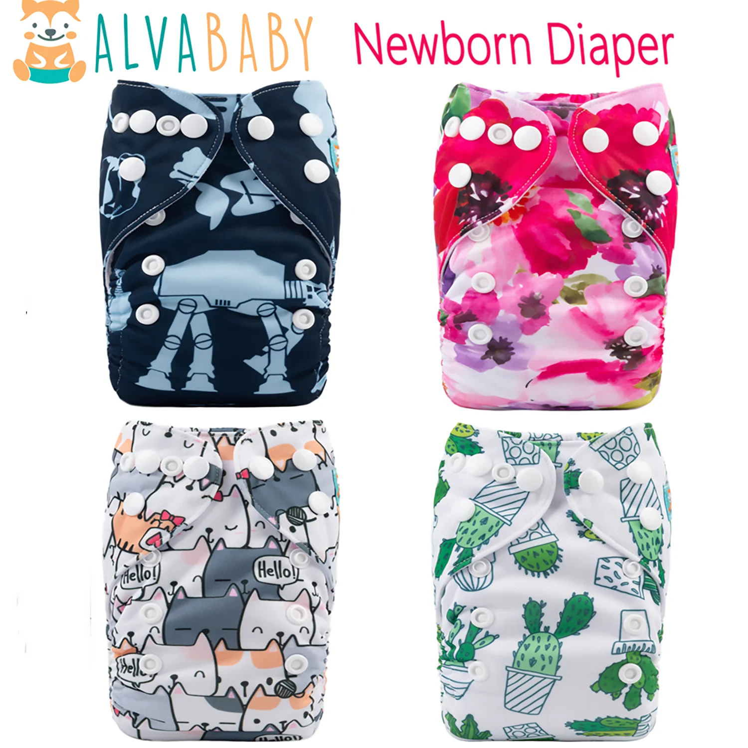 Cloth Diapers Cloth Diaper Insert Cloth Diaper Liners ALVABABY Newborn Cloth Diaper Pocket for Baby Less Than 12pounds Newborn Baby Nappy with 1pc Microfiber Insert